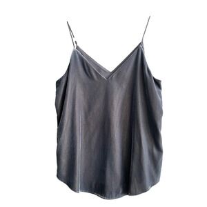 Express Gray Velvet‎ Cami Top Spaghetti Strap V-Neck Sleeveless Blouse
